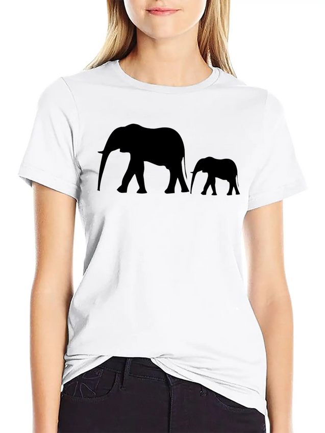 Elephants Lightweight Cotton T-Shirt – Daily Comfort Graphic Shirt