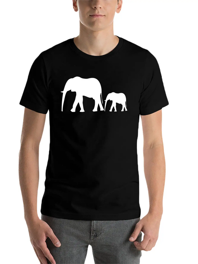 Elephants Lightweight Cotton T-Shirt – Daily Comfort Graphic Shirt