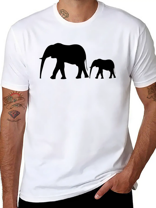 Elephants Lightweight Cotton T-Shirt – Daily Comfort Graphic Shirt
