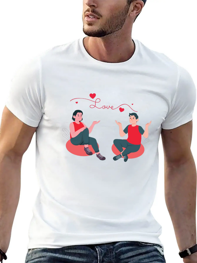 Emotional Connection Lover Lightweight Cotton T-Shirt – Daily Comfort Graphic Shirt