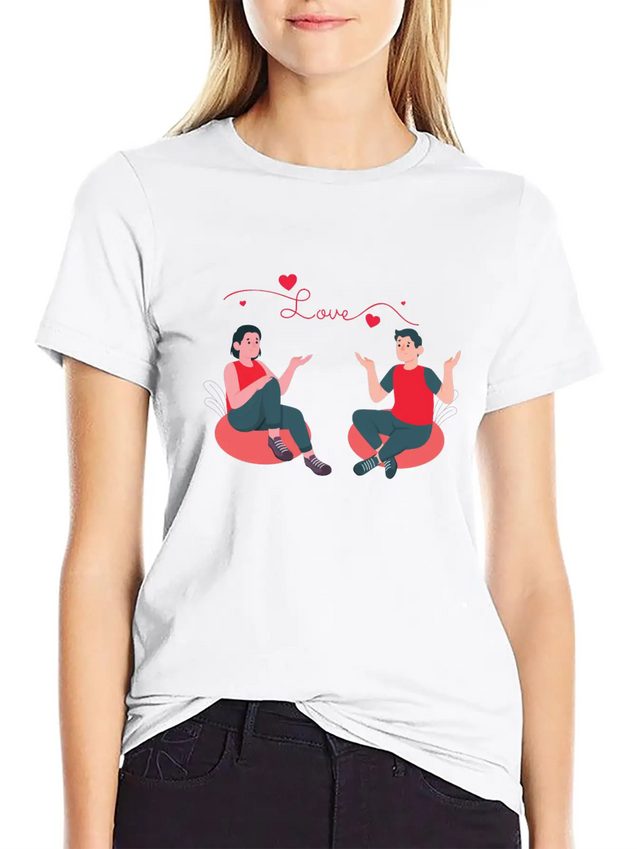 Emotional Connection Lover Lightweight Cotton T-Shirt – Daily Comfort Graphic Shirt