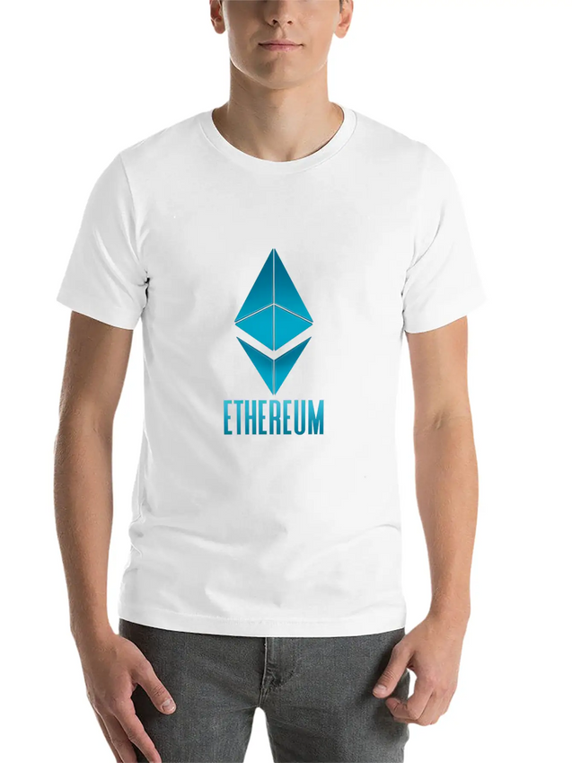 Ethereum. Blue Logo. Tee For Cryptocurrency Lightweight Cotton T-Shirt – Daily Comfort Graphic Shirt
