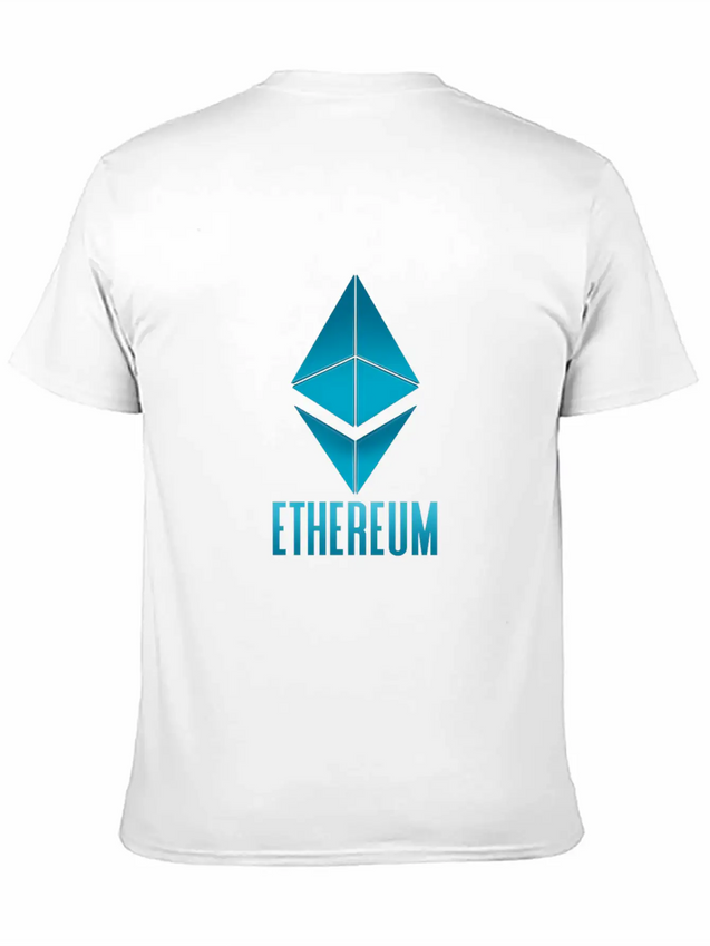 Ethereum. Blue Logo. Tee For Cryptocurrency Lightweight Cotton T-Shirt – Daily Comfort Graphic Shirt