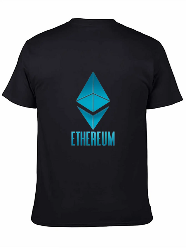 Ethereum. Blue Logo. Tee For Cryptocurrency Lightweight Cotton T-Shirt – Daily Comfort Graphic Shirt