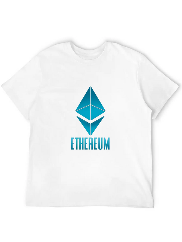 Ethereum. Blue Logo. Tee For Cryptocurrency Lightweight Cotton T-Shirt – Daily Comfort Graphic Shirt