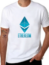 Ethereum. Blue Logo. Tee For Cryptocurrency Lightweight Cotton T-Shirt – Daily Comfort Graphic Shirt
