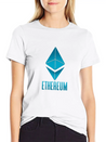 Ethereum. Blue Logo. Tee For Cryptocurrency Lightweight Cotton T-Shirt – Daily Comfort Graphic Shirt