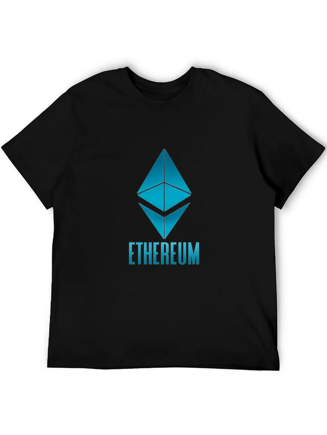 Ethereum. Blue Logo. Tee For Cryptocurrency Lightweight Cotton T-Shirt – Daily Comfort Graphic Shirt