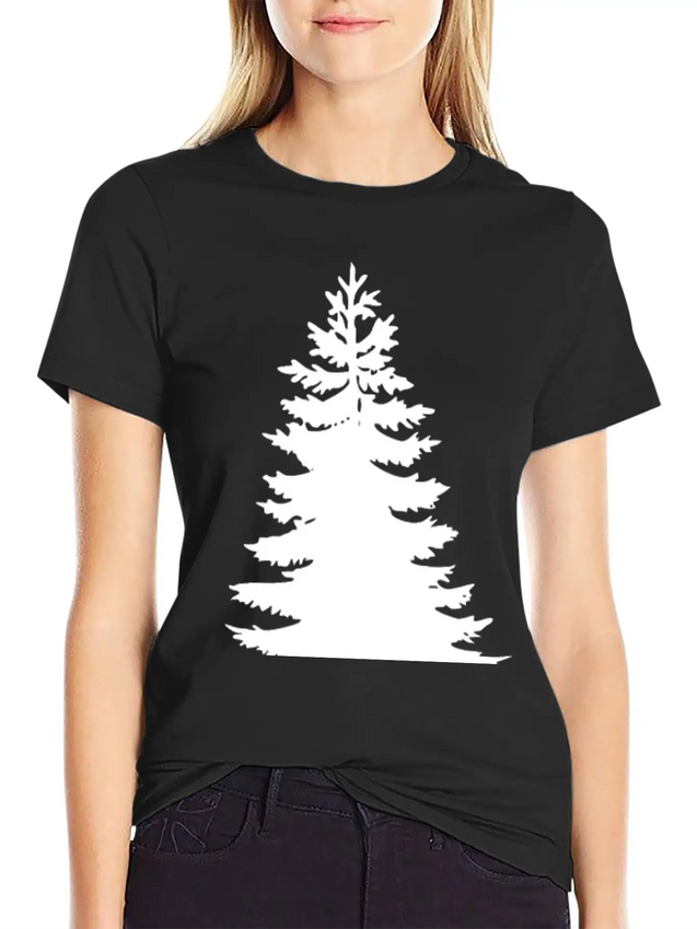 Evergreen - White Lightweight Cotton T-Shirt – Daily Comfort Graphic Shirt