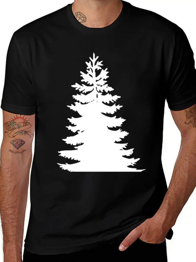 Evergreen - White Lightweight Cotton T-Shirt – Daily Comfort Graphic Shirt