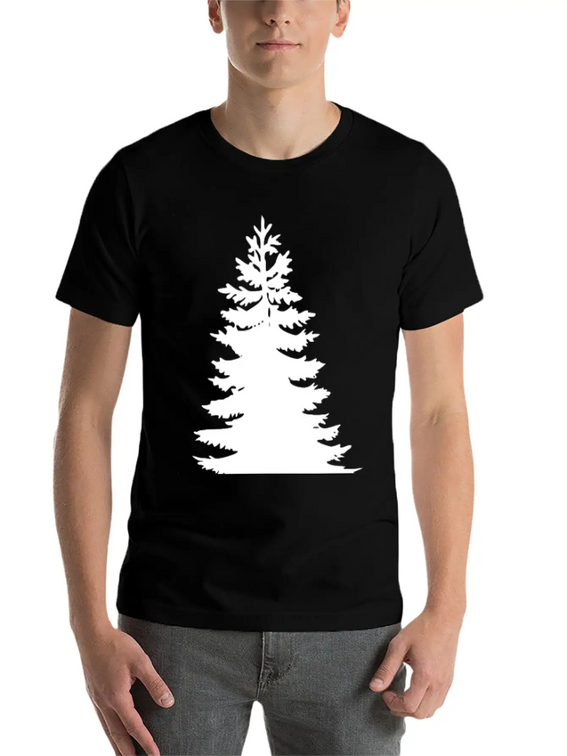 Evergreen - White Lightweight Cotton T-Shirt – Daily Comfort Graphic Shirt