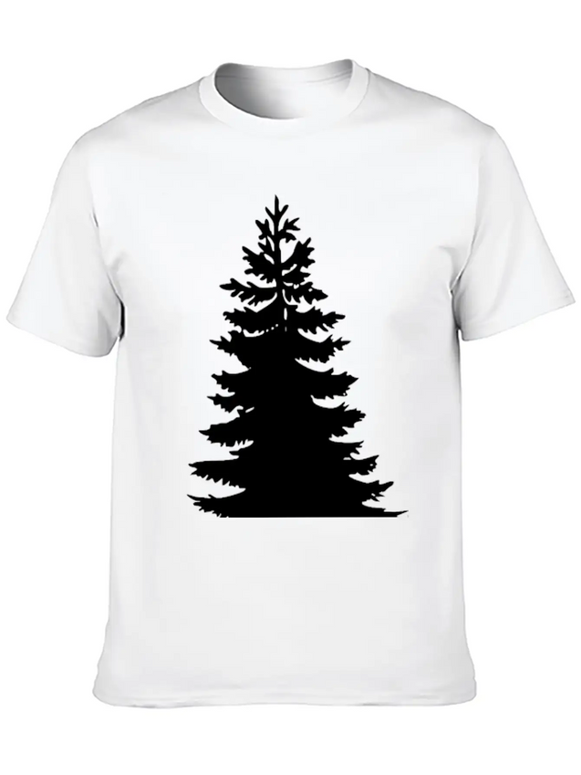 Evergreen - White Lightweight Cotton T-Shirt – Daily Comfort Graphic Shirt