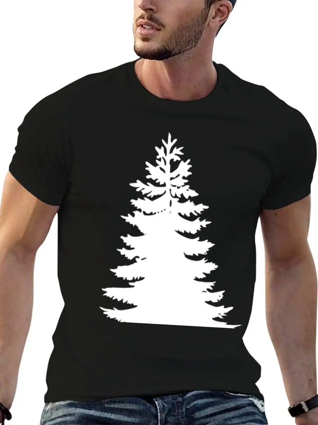 Evergreen - White Lightweight Cotton T-Shirt – Daily Comfort Graphic Shirt