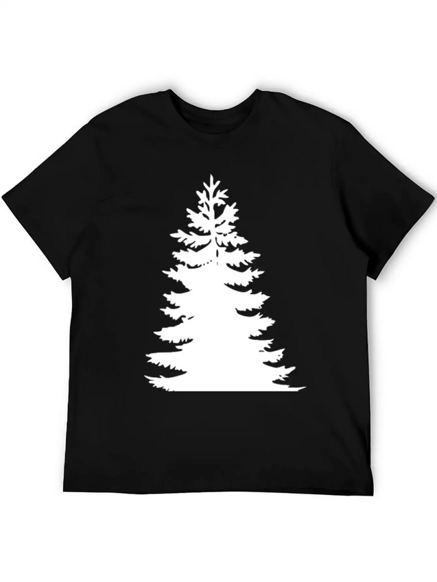 Evergreen - White Lightweight Cotton T-Shirt – Daily Comfort Graphic Shirt