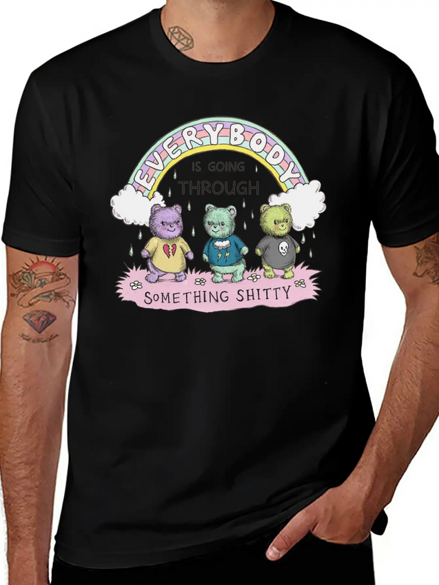 Everybody Is Going Through Something Shitty Lightweight Cotton T-Shirt – Daily Comfort Graphic Shirt