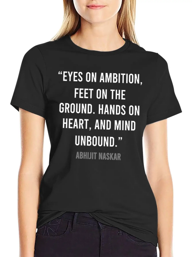 Eyes On Ambition, Feet On The Ground Lightweight Cotton T-Shirt – Daily Comfort Graphic Shirt
