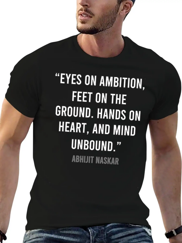 Eyes On Ambition, Feet On The Ground Lightweight Cotton T-Shirt – Daily Comfort Graphic Shirt