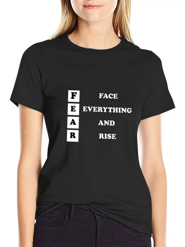 Face Everything And Rise Gift FEAR Lightweight Cotton T-Shirt – Daily Comfort Graphic Shirt