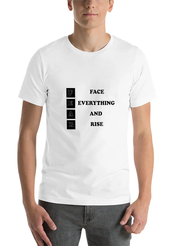 Face Everything And Rise Gift FEAR Lightweight Cotton T-Shirt – Daily Comfort Graphic Shirt