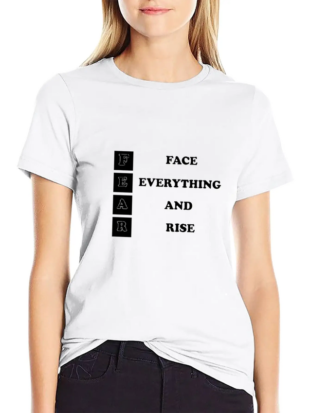 Face Everything And Rise Gift FEAR Lightweight Cotton T-Shirt – Daily Comfort Graphic Shirt