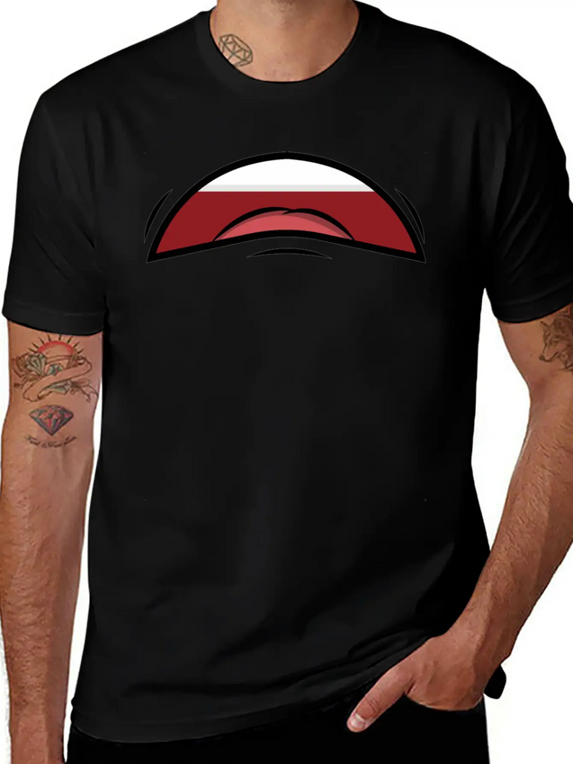 Face Laugh Teeth Grimace Grimace Lightweight Cotton T-Shirt – Daily Comfort Graphic Shirt