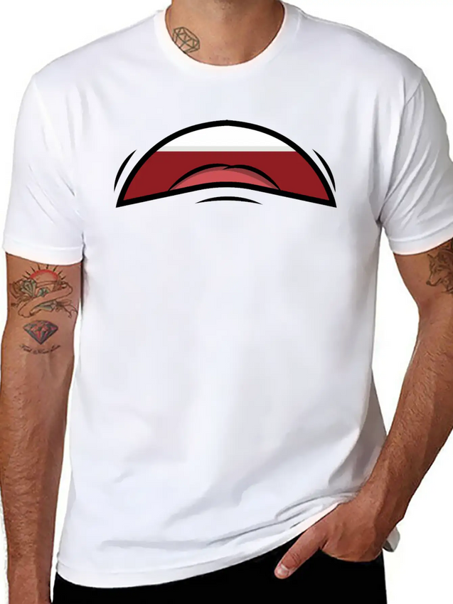 Face Laugh Teeth Grimace Grimace Lightweight Cotton T-Shirt – Daily Comfort Graphic Shirt