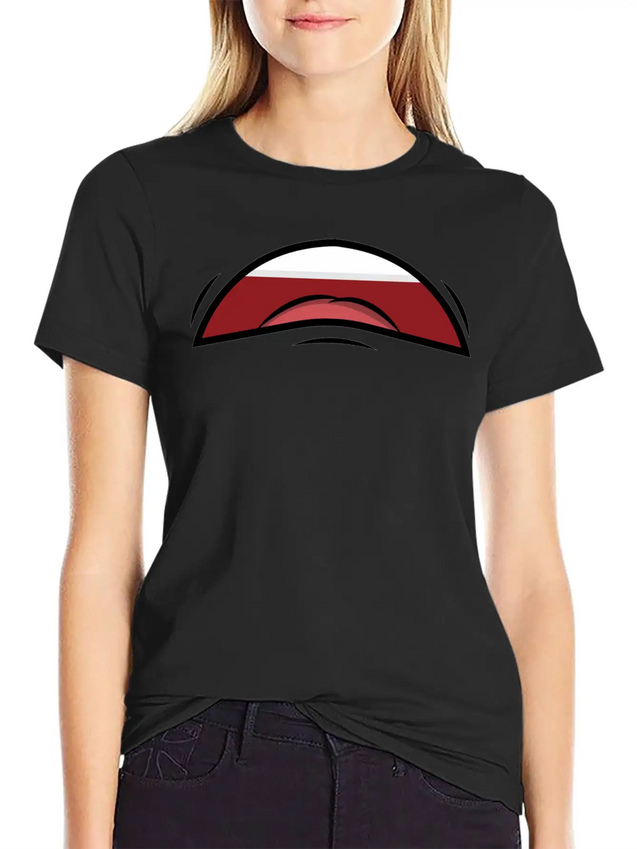 Face Laugh Teeth Grimace Grimace Lightweight Cotton T-Shirt – Daily Comfort Graphic Shirt