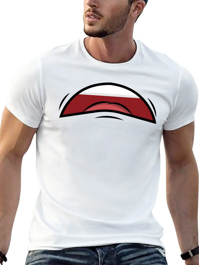 Face Laugh Teeth Grimace Grimace Lightweight Cotton T-Shirt – Daily Comfort Graphic Shirt