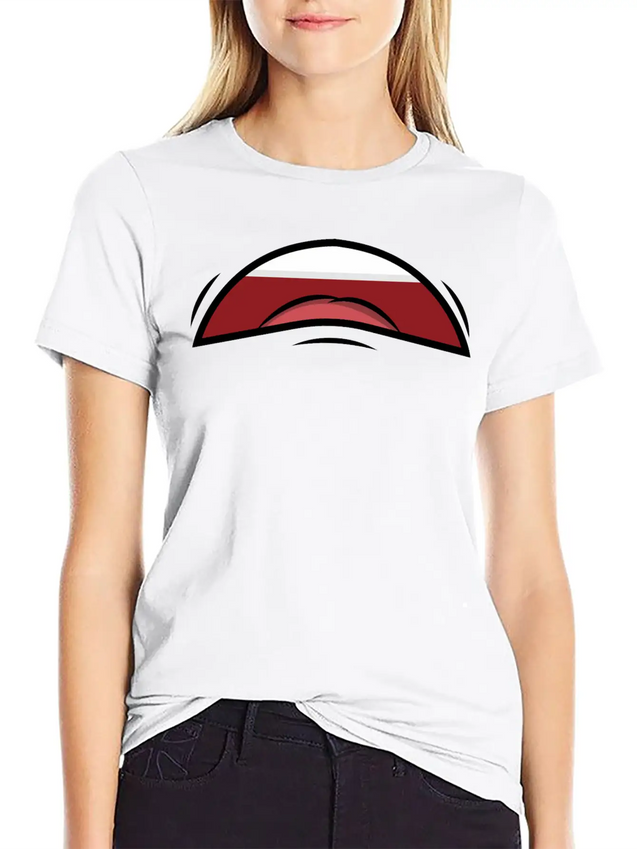 Face Laugh Teeth Grimace Grimace Lightweight Cotton T-Shirt – Daily Comfort Graphic Shirt