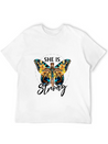 Faith Jesus Cross Butterfly Sunflower She's Strong Lightweight Cotton T-Shirt – Daily Comfort Graphic Shirt