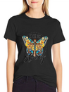 Faith Jesus Cross Butterfly Sunflower She's Strong Lightweight Cotton T-Shirt – Daily Comfort Graphic Shirt