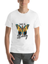 Faith Jesus Cross Butterfly Sunflower She's Strong Lightweight Cotton T-Shirt – Daily Comfort Graphic Shirt
