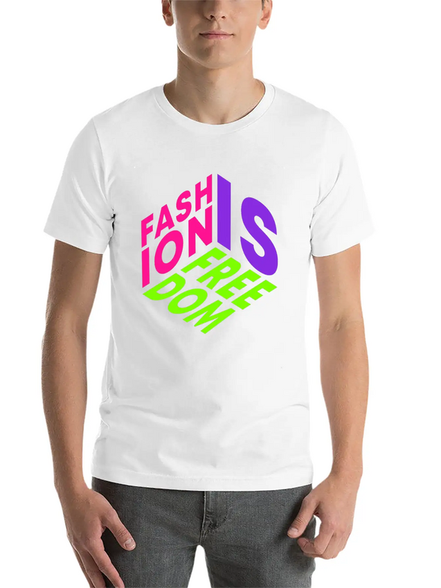 Fashion Is Freedom Lettering Quote Lightweight Cotton T-Shirt – Daily Comfort Graphic Shirt