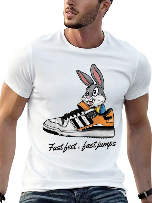 Fast Feet Fast Jumps - Dynamic Athletic Design Lightweight Cotton T-Shirt – Daily Comfort Graphic Shirt