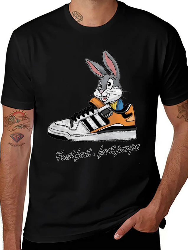 Fast Feet Fast Jumps - Dynamic Athletic Design Lightweight Cotton T-Shirt – Daily Comfort Graphic Shirt