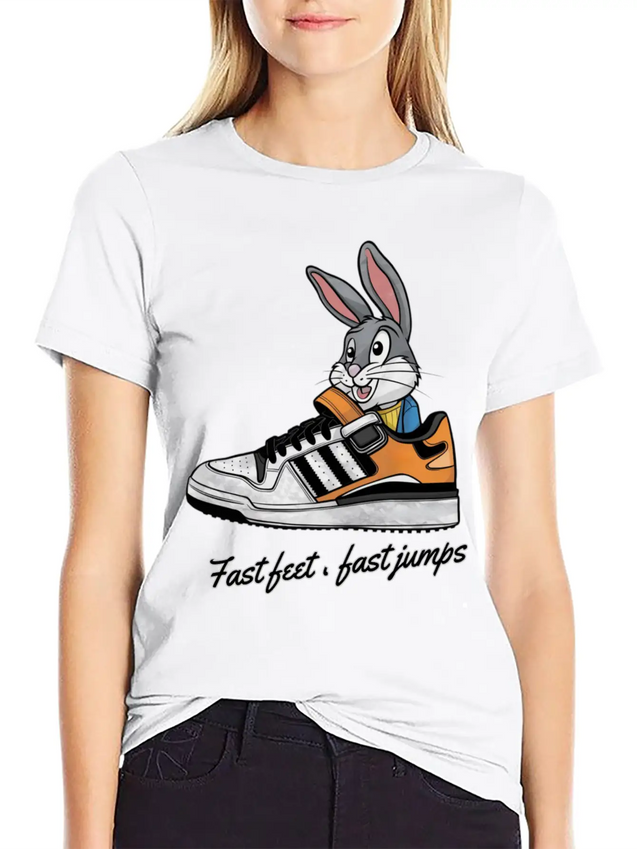 Fast Feet Fast Jumps - Dynamic Athletic Design Lightweight Cotton T-Shirt – Daily Comfort Graphic Shirt
