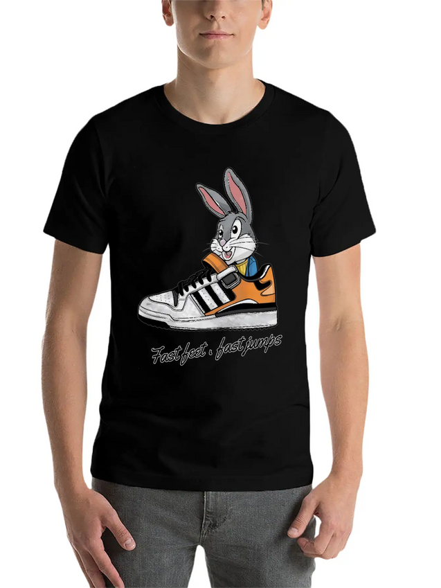 Fast Feet Fast Jumps - Dynamic Athletic Design Lightweight Cotton T-Shirt – Daily Comfort Graphic Shirt