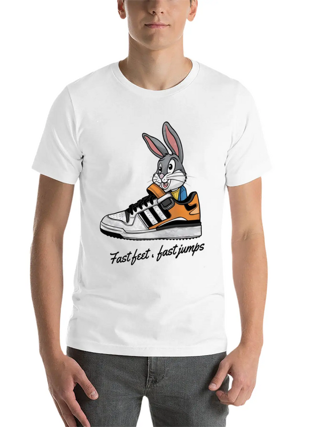 Fast Feet Fast Jumps - Dynamic Athletic Design Lightweight Cotton T-Shirt – Daily Comfort Graphic Shirt