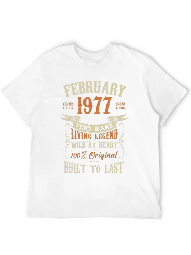February 1977 Birthday Surprise Lightweight Cotton T-Shirt – Daily Comfort Graphic Shirt