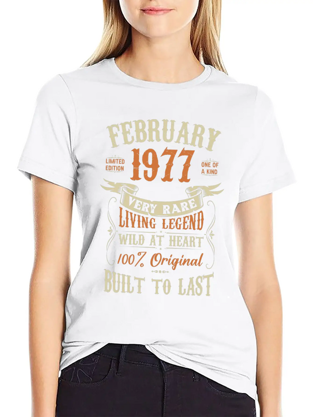February 1977 Birthday Surprise Lightweight Cotton T-Shirt – Daily Comfort Graphic Shirt