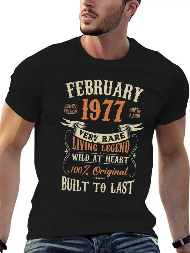 February 1977 Birthday Surprise Lightweight Cotton T-Shirt – Daily Comfort Graphic Shirt