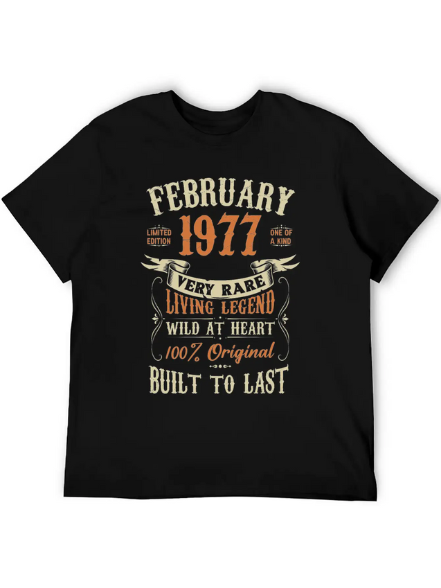 February 1977 Birthday Surprise Lightweight Cotton T-Shirt – Daily Comfort Graphic Shirt