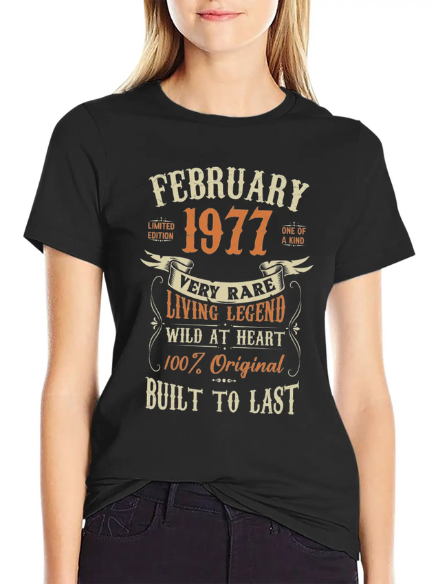 February 1977 Birthday Surprise Lightweight Cotton T-Shirt – Daily Comfort Graphic Shirt