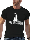 Feeling Nauti - Sailing Boat Sailor Gift Lightweight Cotton T-Shirt – Daily Comfort Graphic Shirt