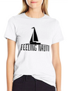 Feeling Nauti - Sailing Boat Sailor Gift Lightweight Cotton T-Shirt – Daily Comfort Graphic Shirt