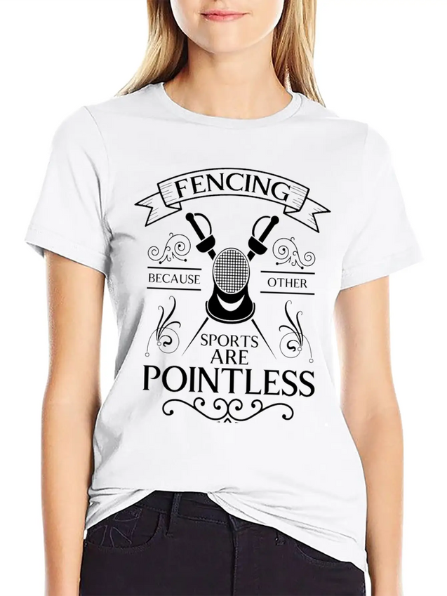 Fencing Sport Fencer Fighter Foil Lightweight Cotton T-Shirt – Daily Comfort Graphic Shirt