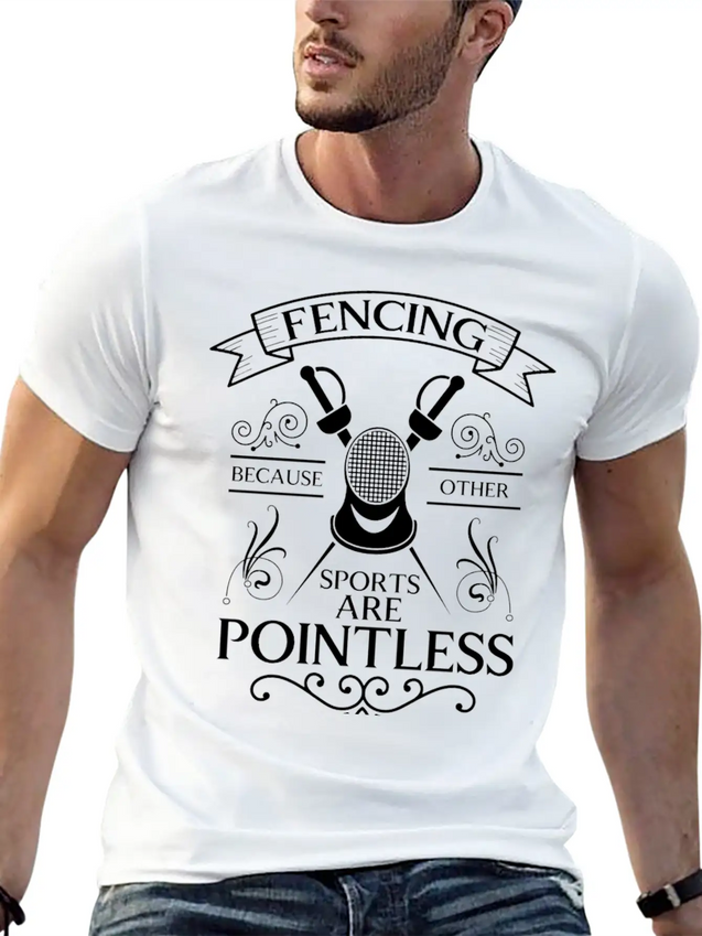 Fencing Sport Fencer Fighter Foil Lightweight Cotton T-Shirt – Daily Comfort Graphic Shirt