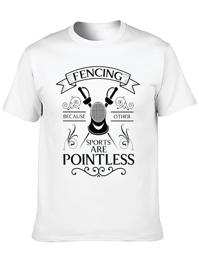 Fencing Sport Fencer Fighter Foil Lightweight Cotton T-Shirt – Daily Comfort Graphic Shirt