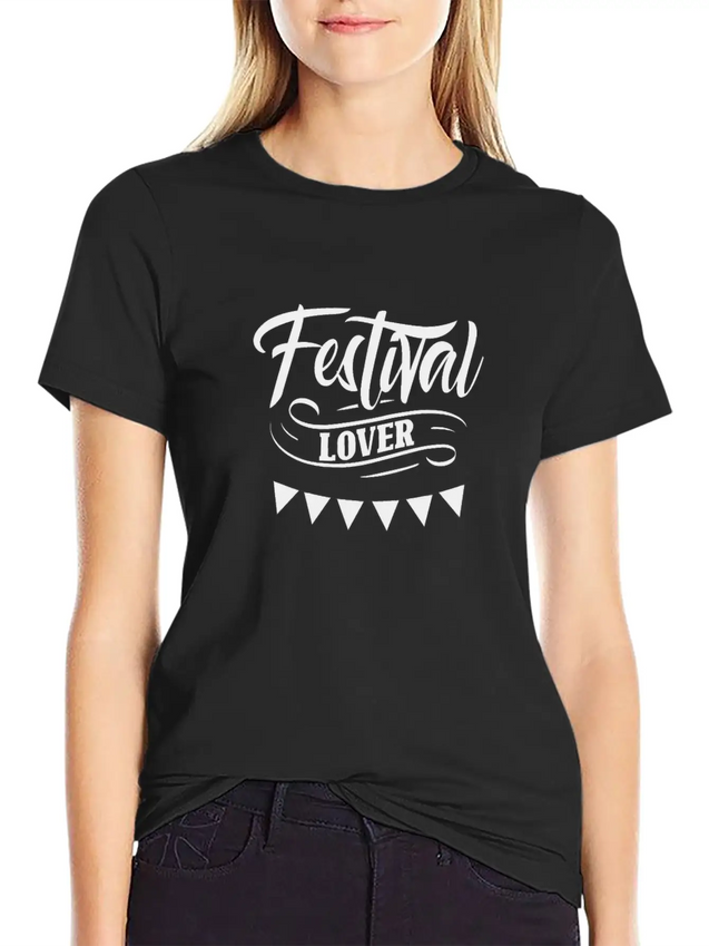 Festival Lover Dance Music Festivals Hobby Lightweight Cotton T-Shirt – Daily Comfort Graphic Shirt