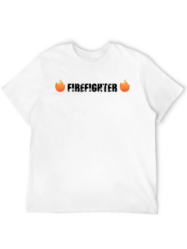 Firefighter With Flames Lightweight Cotton T-Shirt – Daily Comfort Graphic Shirt